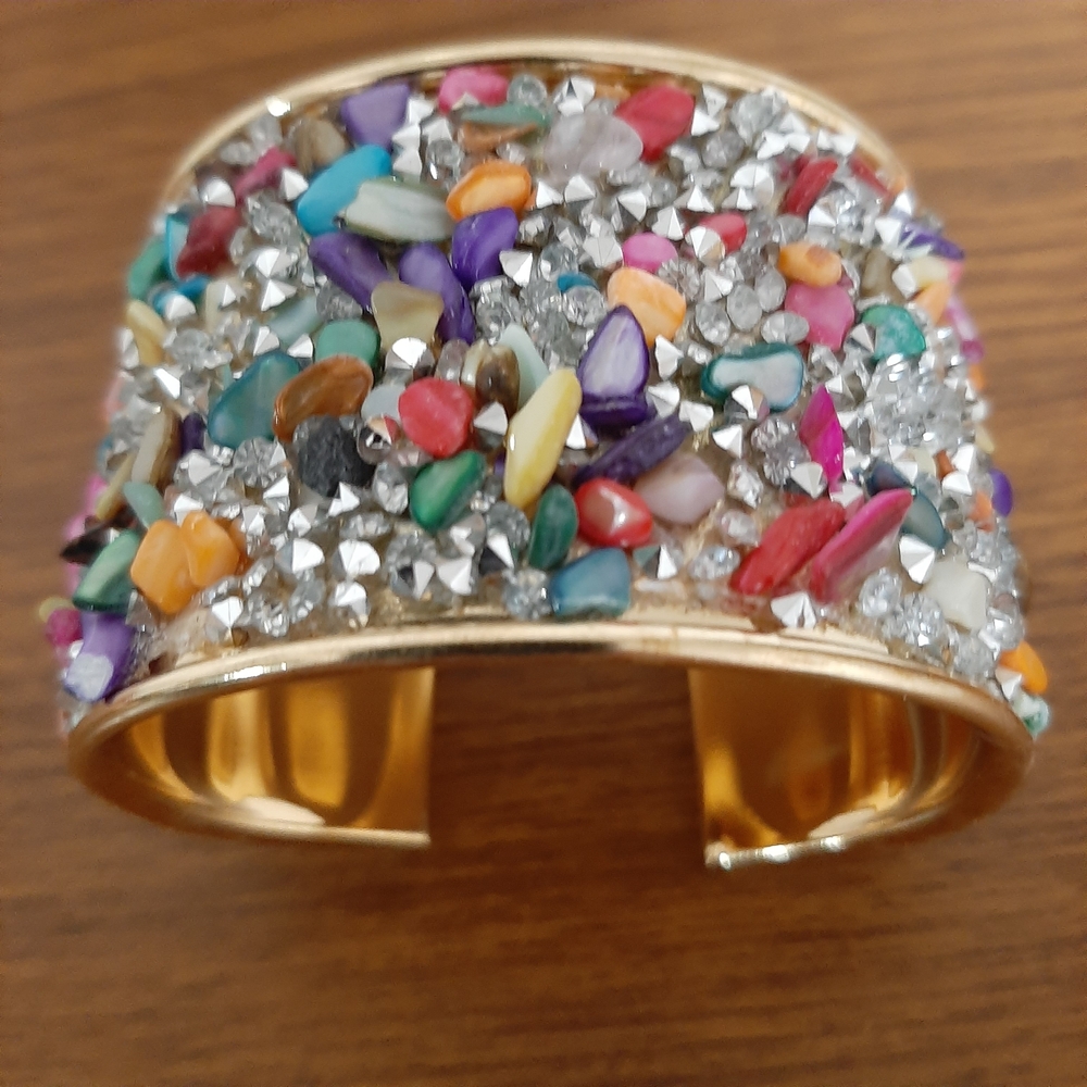 💞Host Pick💞 NEW Colorful Gemstone Gold Cuff Bracelet